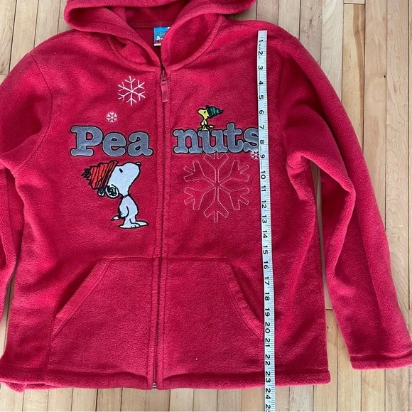 Fleece Red Peanuts Snoopy zip up hoodie - Picture 4 of 8